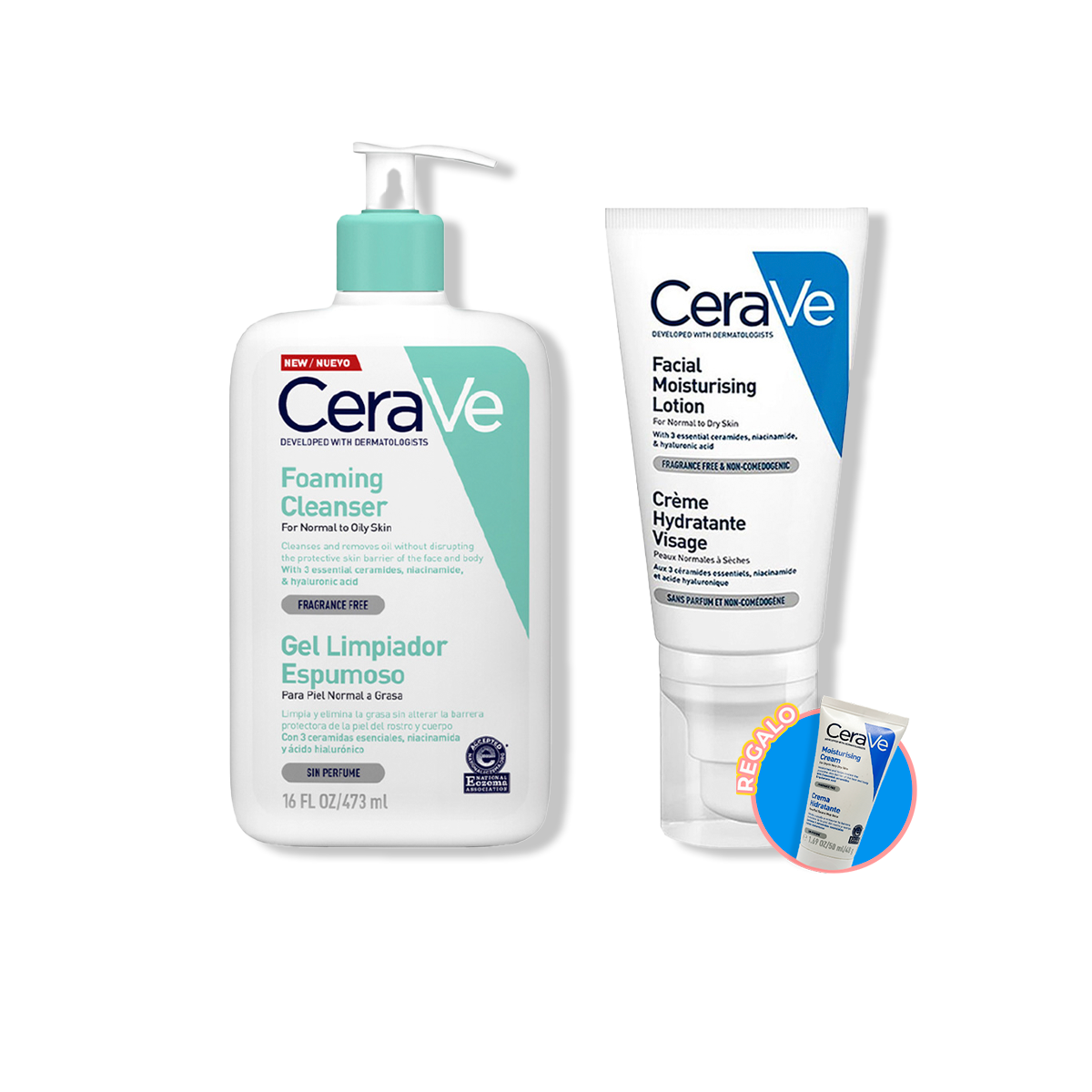 DUO Cerave limpieza e hidratación diaria