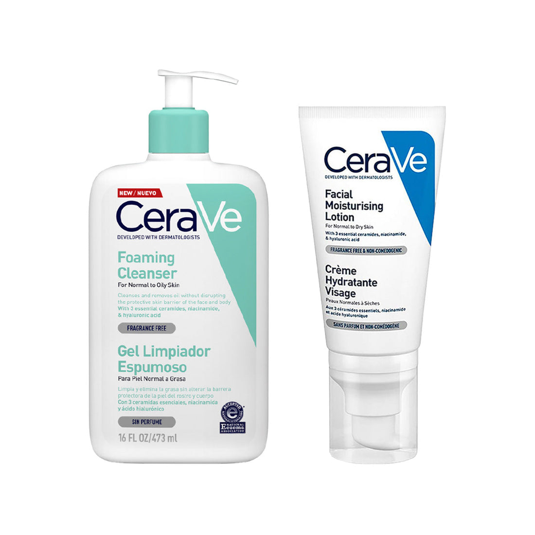 DUO Cerave limpieza e hidratación diaria