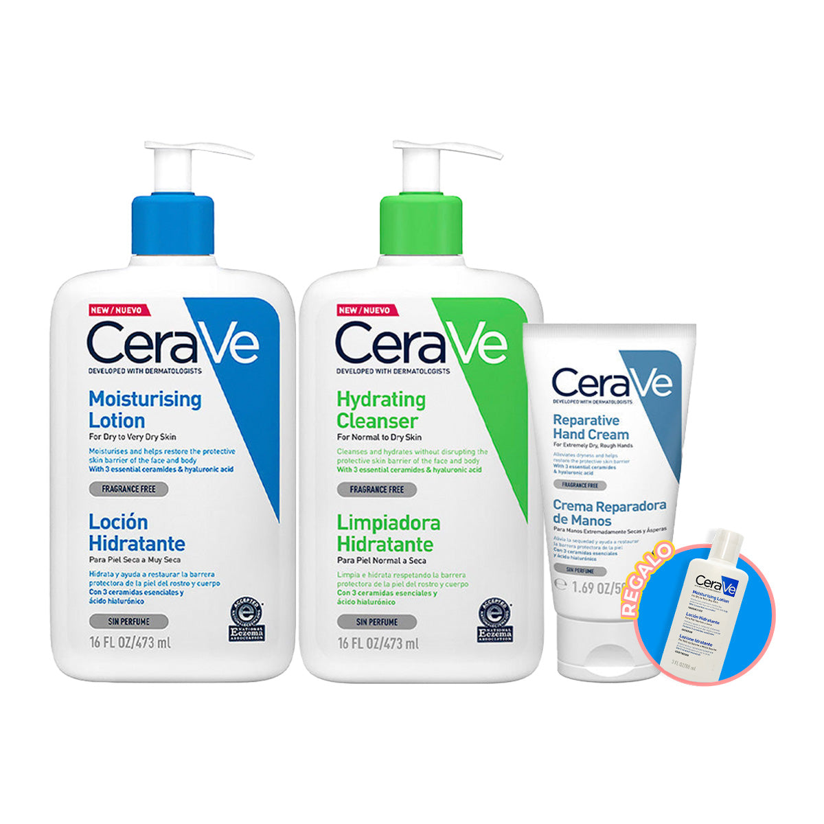 TRIO Cerave hidratación corporal + REGALO