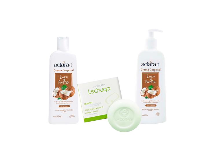 Crema Corporal Coco y Avena 450Gr y 150Gr + Jabón de Lechuga 80Gr