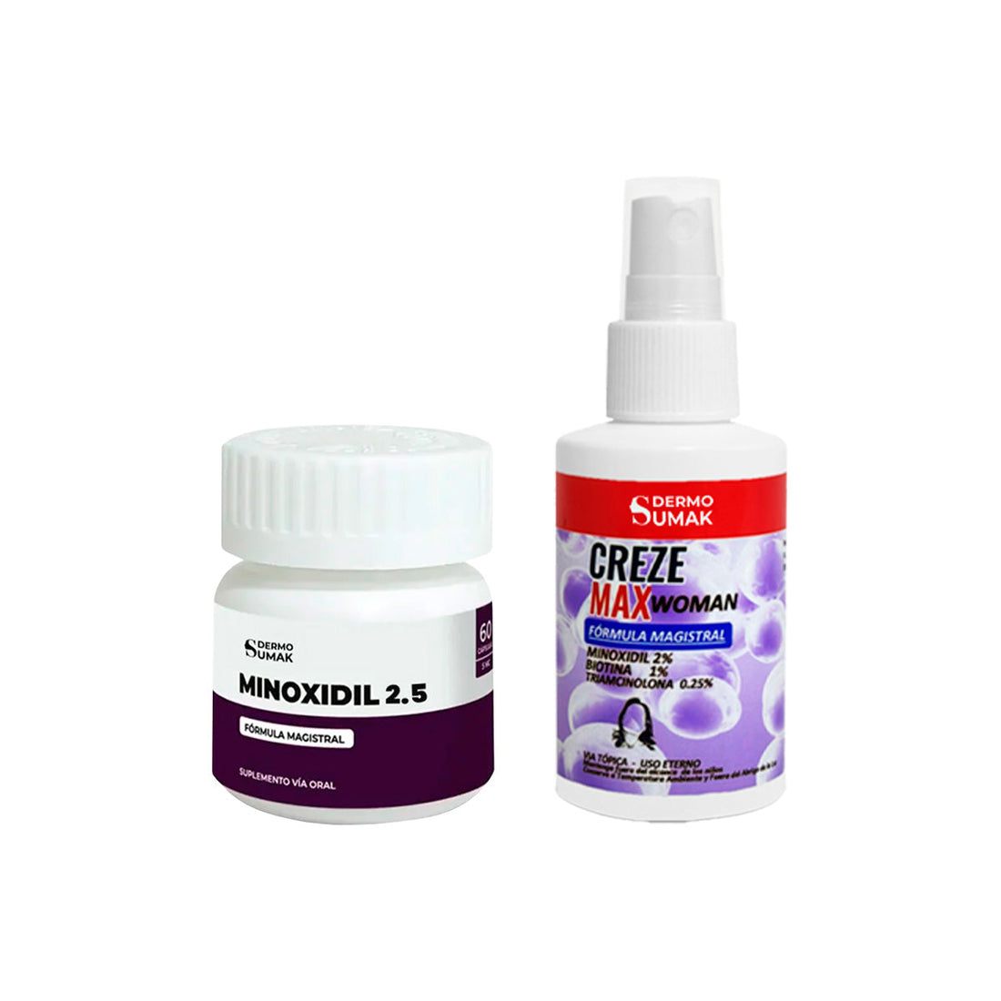 Minoxidil 2,5MG Cápsulas|Loción MINOXIDIL MUJER 60ml