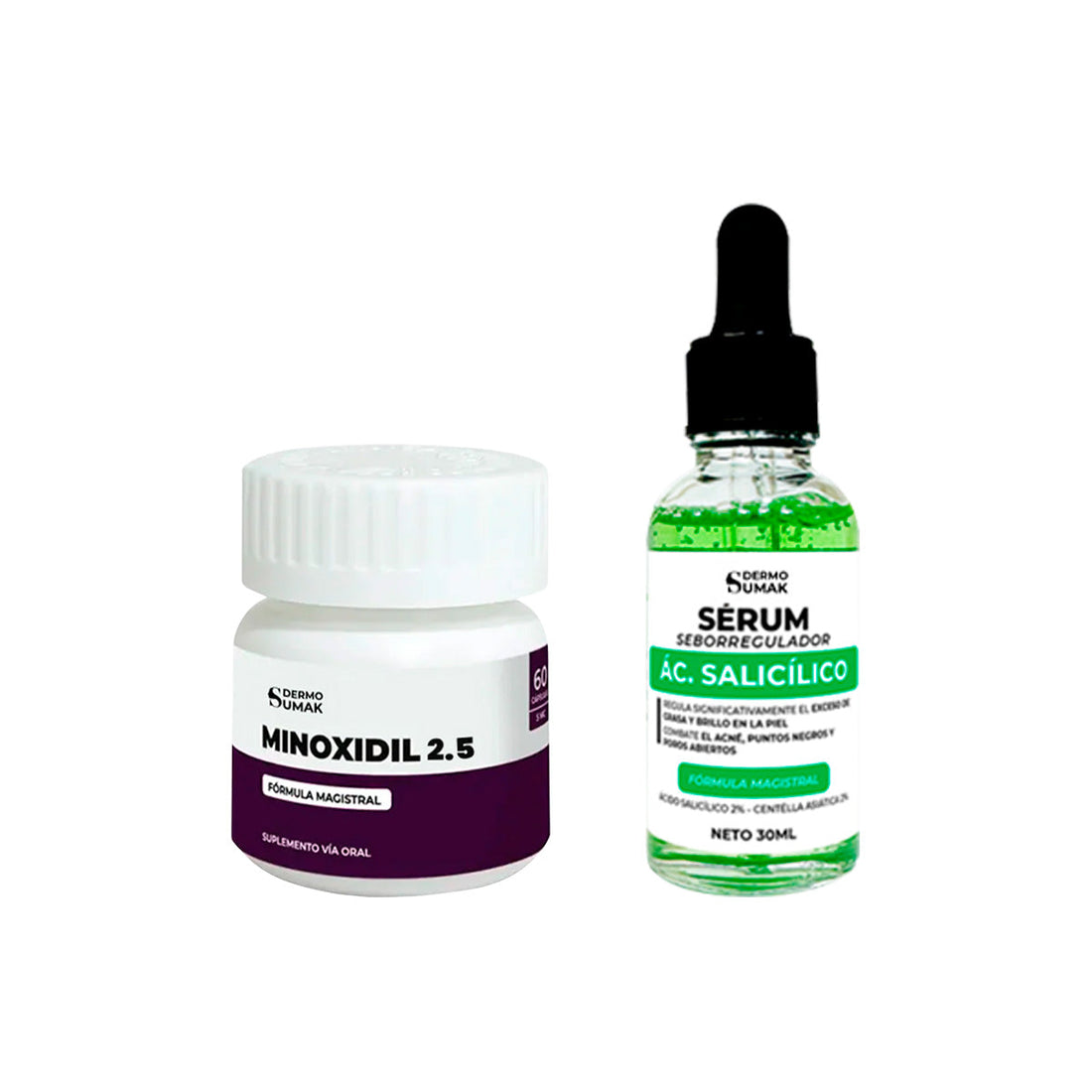 Minoxidil 2,5MG Cápsulas Y Sérum Anti imperfecciones 30 ml