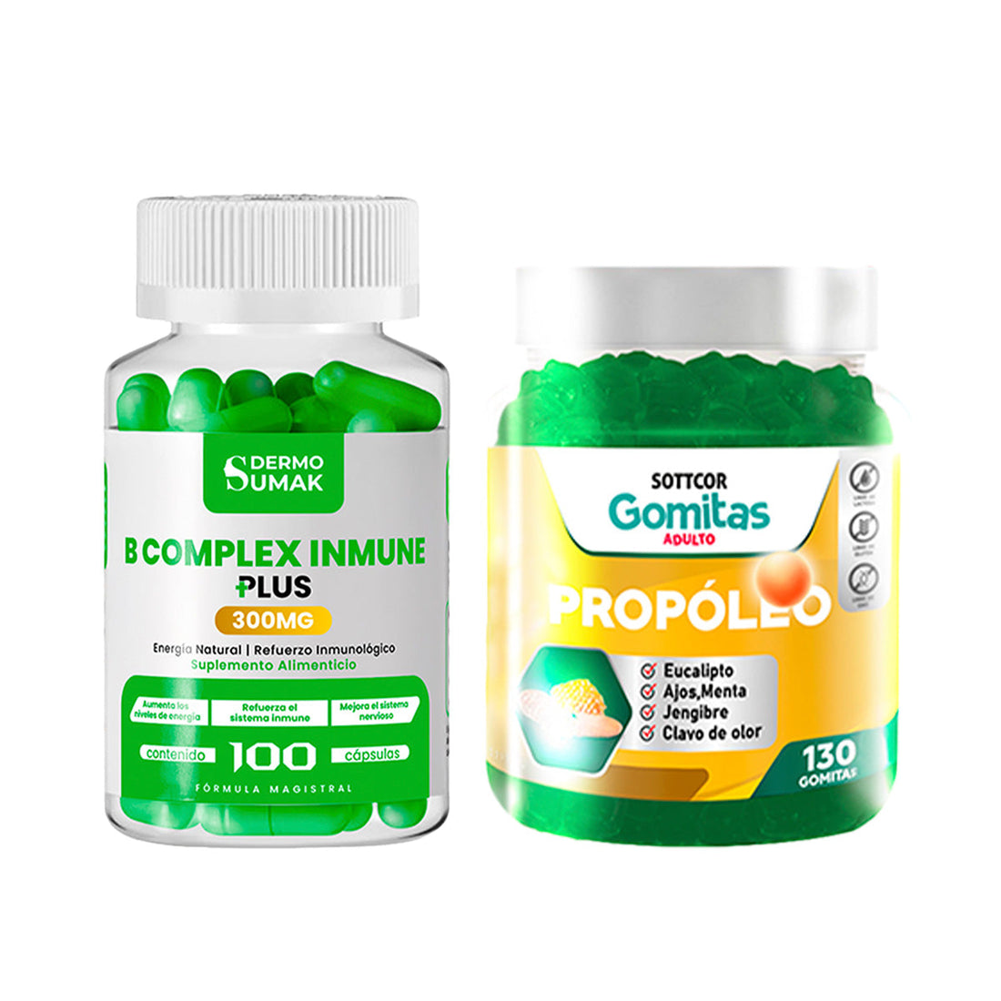 B Complex Inmnune 300mg - 100 Cap - Dermo Sumak+Gomitas de Propolio