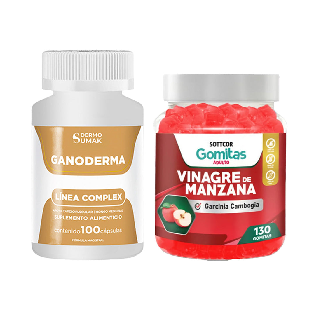 Ganoderma Complex 100 Cap - Dermo Sumak+Gomitas de Vinagre de Manzana