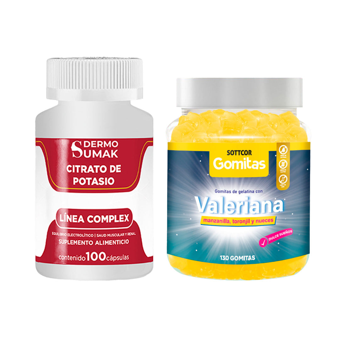 Citrato Complex 100 Cap - Dermo Sumak + Gomitas de Valeriana