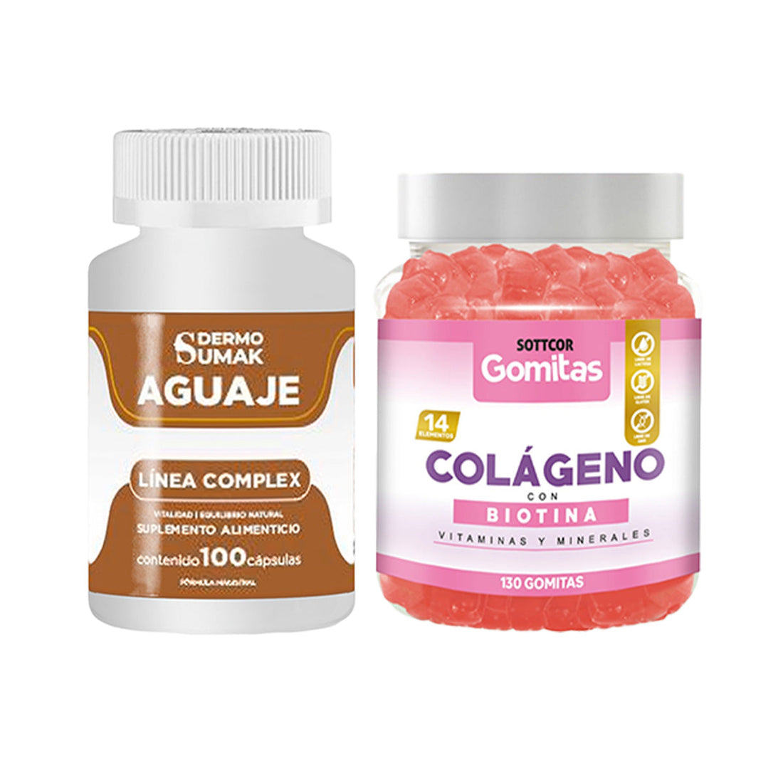 Aguaje Complex 100 Cap - Dermo Sumak|Gomitas de Colágeno y Biotina