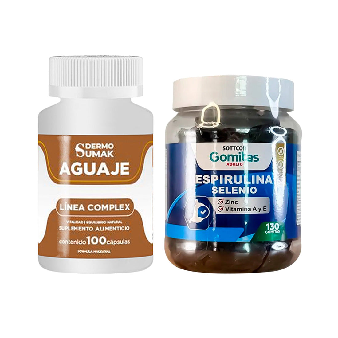 Aguaje Complex 100 Cap - Dermo Sumak|Gomitas con Espirulina, Selenio, Zinc, Vit. A y E