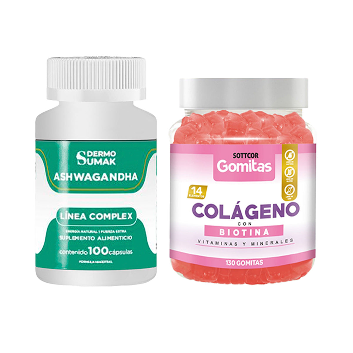 Ashwagandha Complex 100 Cap - Dermo Sumak|Gomitas de Colágeno y Biotina