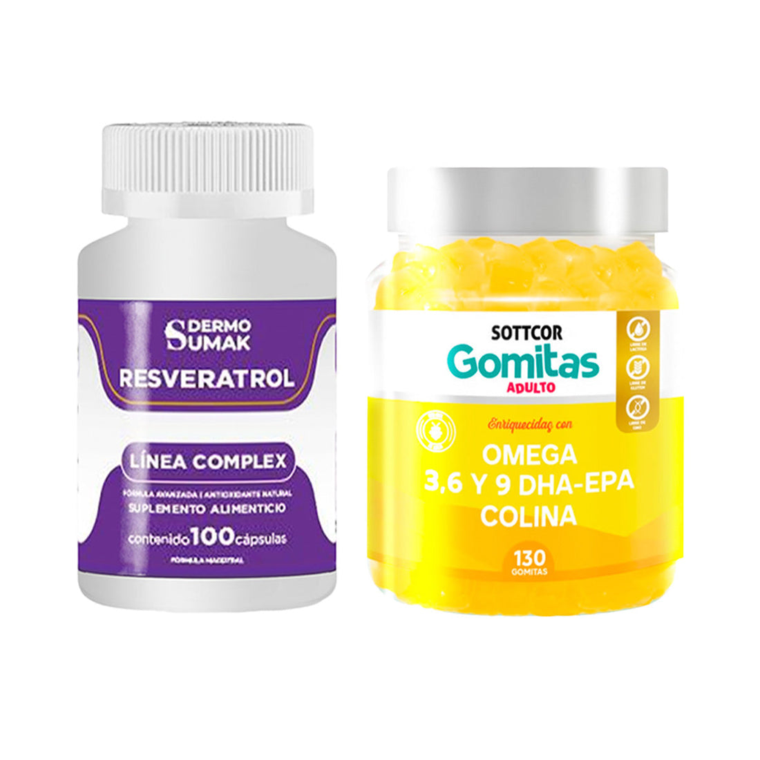 Resveratrol Complex - 100 Cap - Dermo Sumak|Gomitas de Omega 3