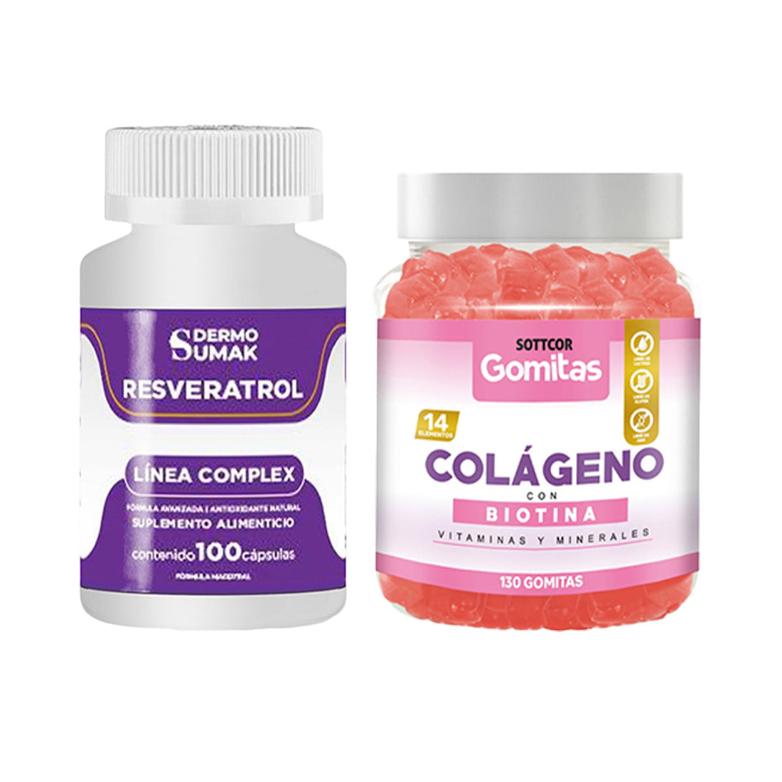 Resveratrol Complex - 100 Cap - Dermo Sumak|Gomitas de Colágeno y Biotina