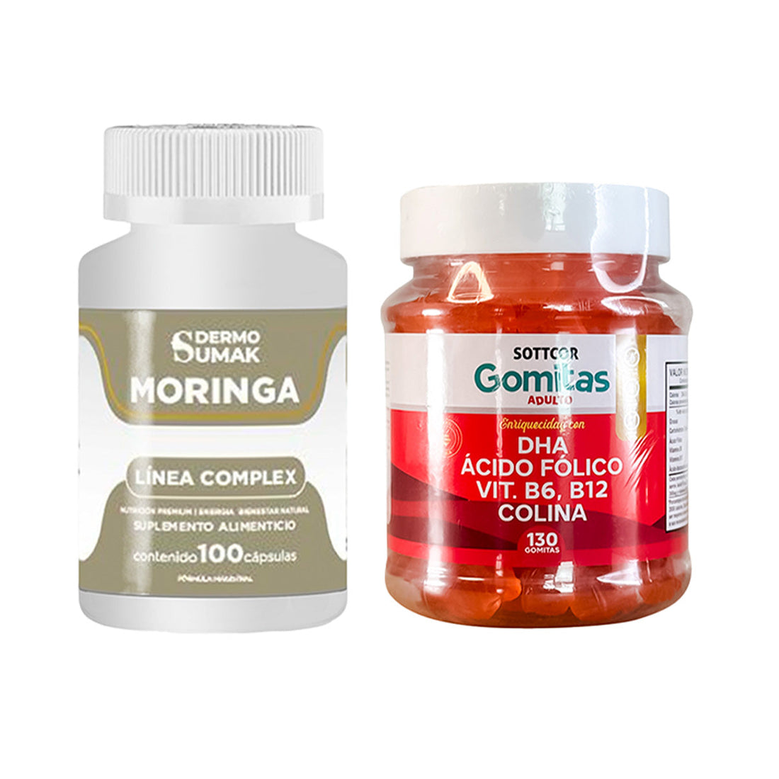 Moringa Complex 100 Cap - Dermo Sumak|Gomitas con DHA, Ácido Fólico, B6 y B12
