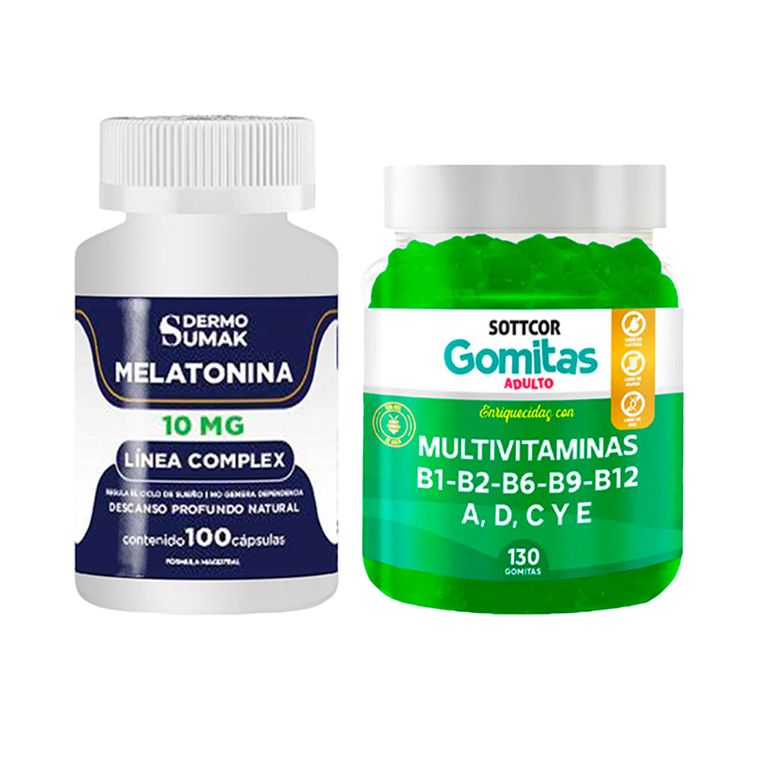 Melatonina Complex 10mg - 100 Cap - Dermo Sumak|Gomitas Multivitaminas adulto