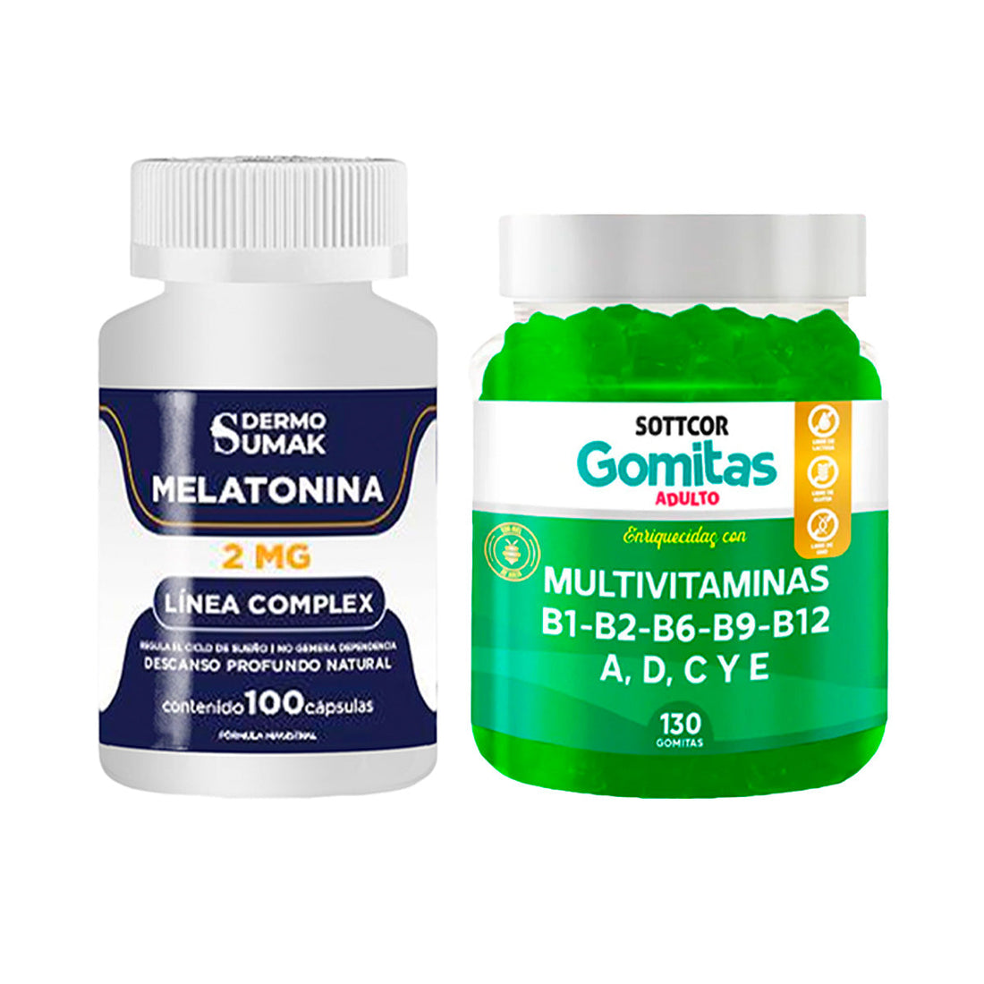 Melatonina Complex 2mg - 100 Cap - Dermo Sumak|Gomitas Multivitaminas adulto