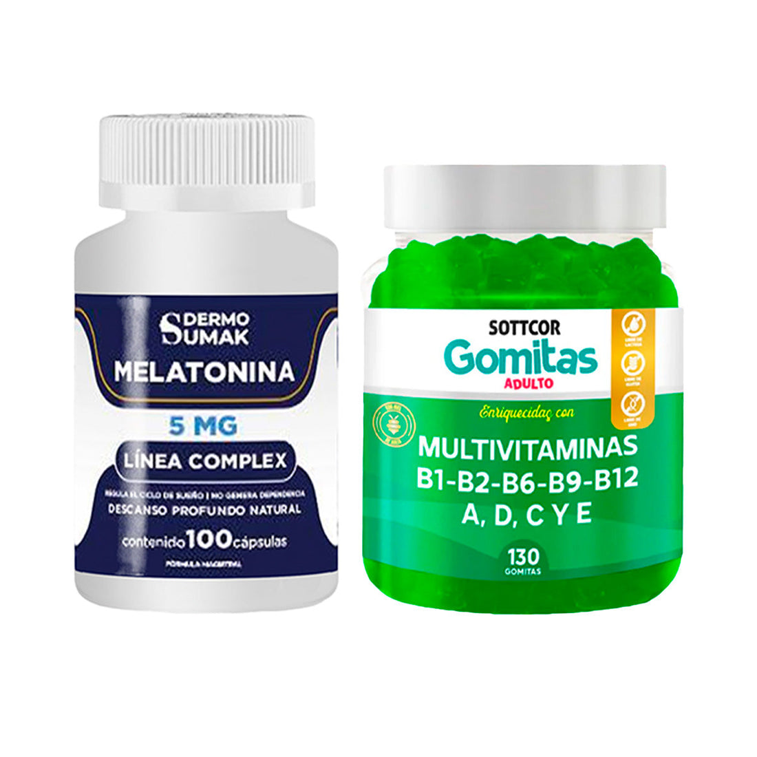 Melatonina Complex 5mg - 100 Cap - Dermo Sumak|Gomitas Multivitaminas adulto