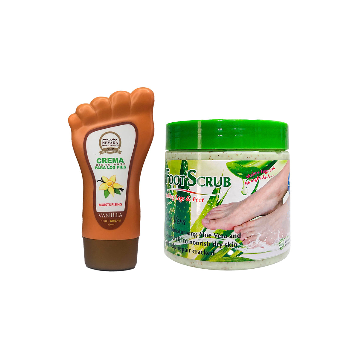 Crema Vainilla 120ml + Exfoliante para los Pies Aloe Vera 500ml Wokali