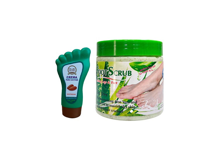 Crema Almendra 120ml + Exfoliante para los Pies Aloe Vera 500ml Wokali