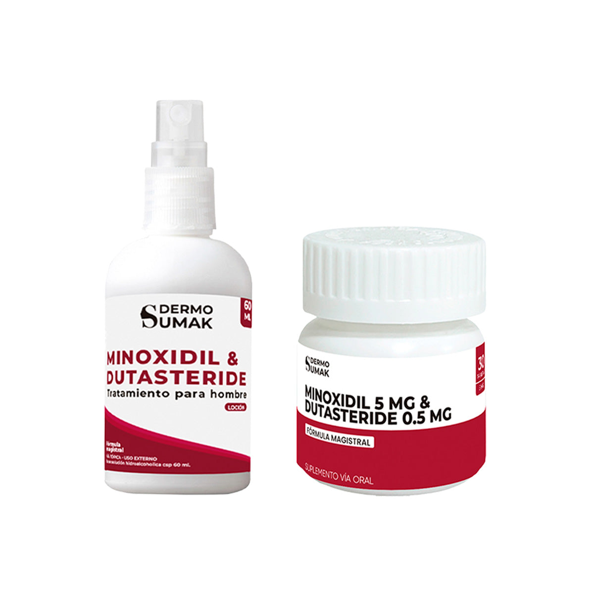 DUO Capilar: Cápsulas 30u + Loción 60mL – Minoxidil 5MG &amp; Dutasteride 0.5 MG