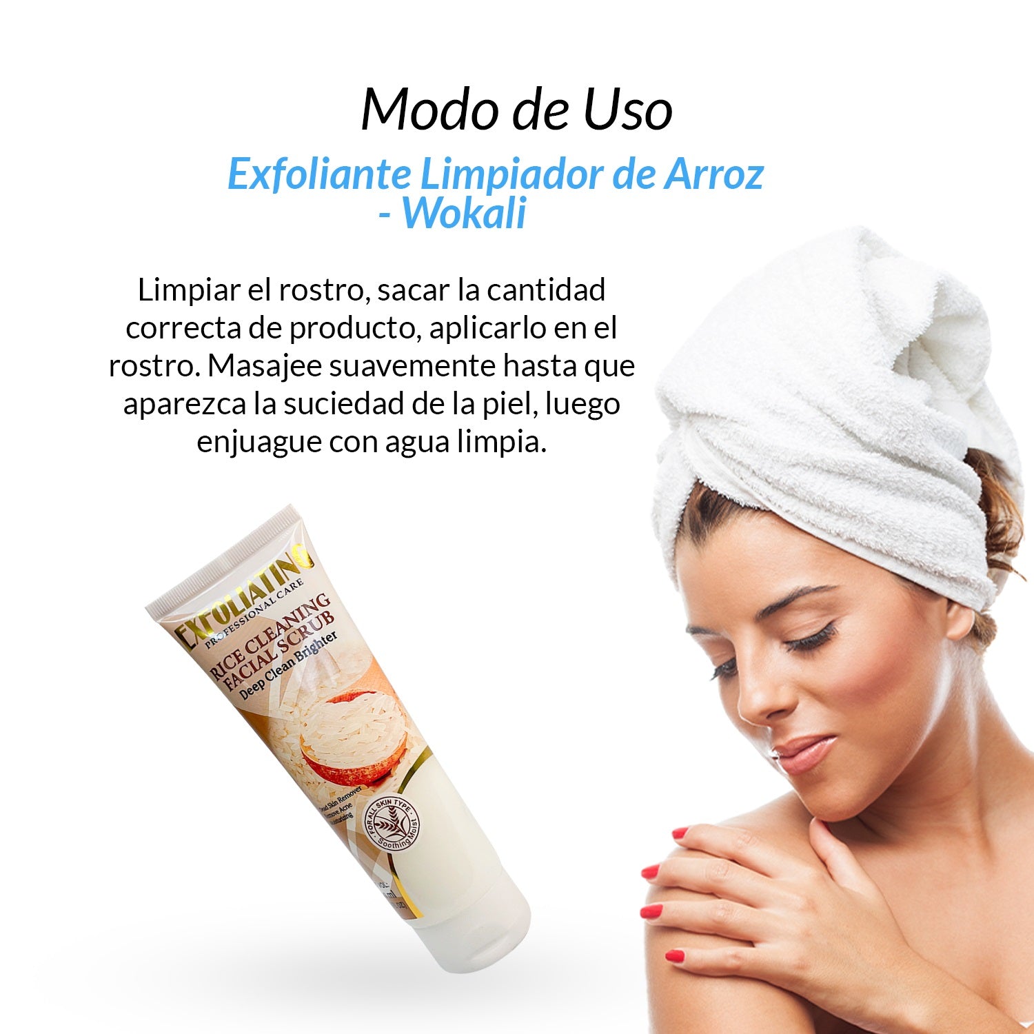 COMBO - Exfoliante + crema facial + mascarilla de arroz - Fruit of the wokali