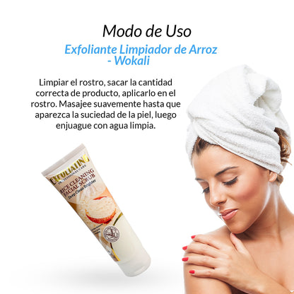 COMBO - Exfoliante + crema facial + mascarilla de arroz - Fruit of the wokali