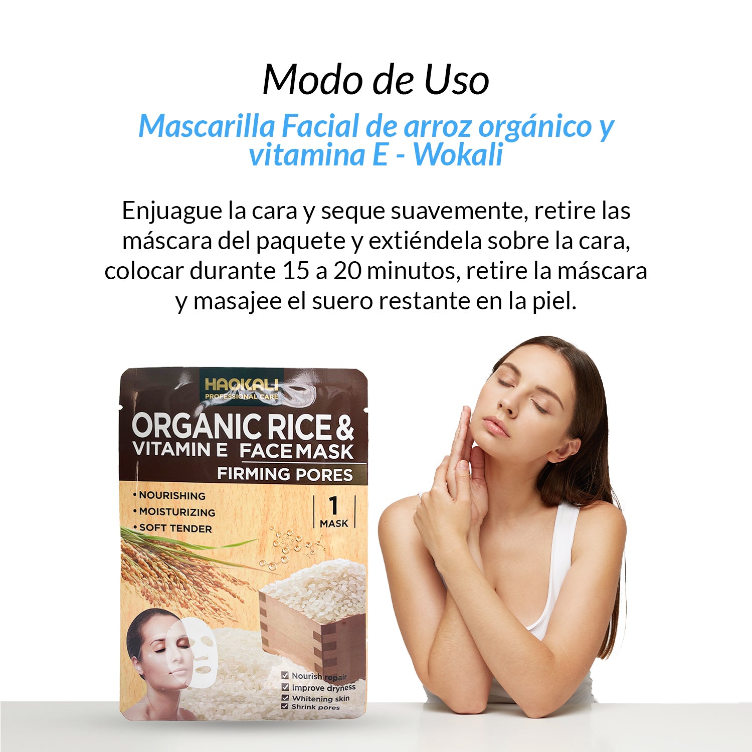 COMBO - Exfoliante + crema facial + mascarilla de arroz - Fruit of the wokali