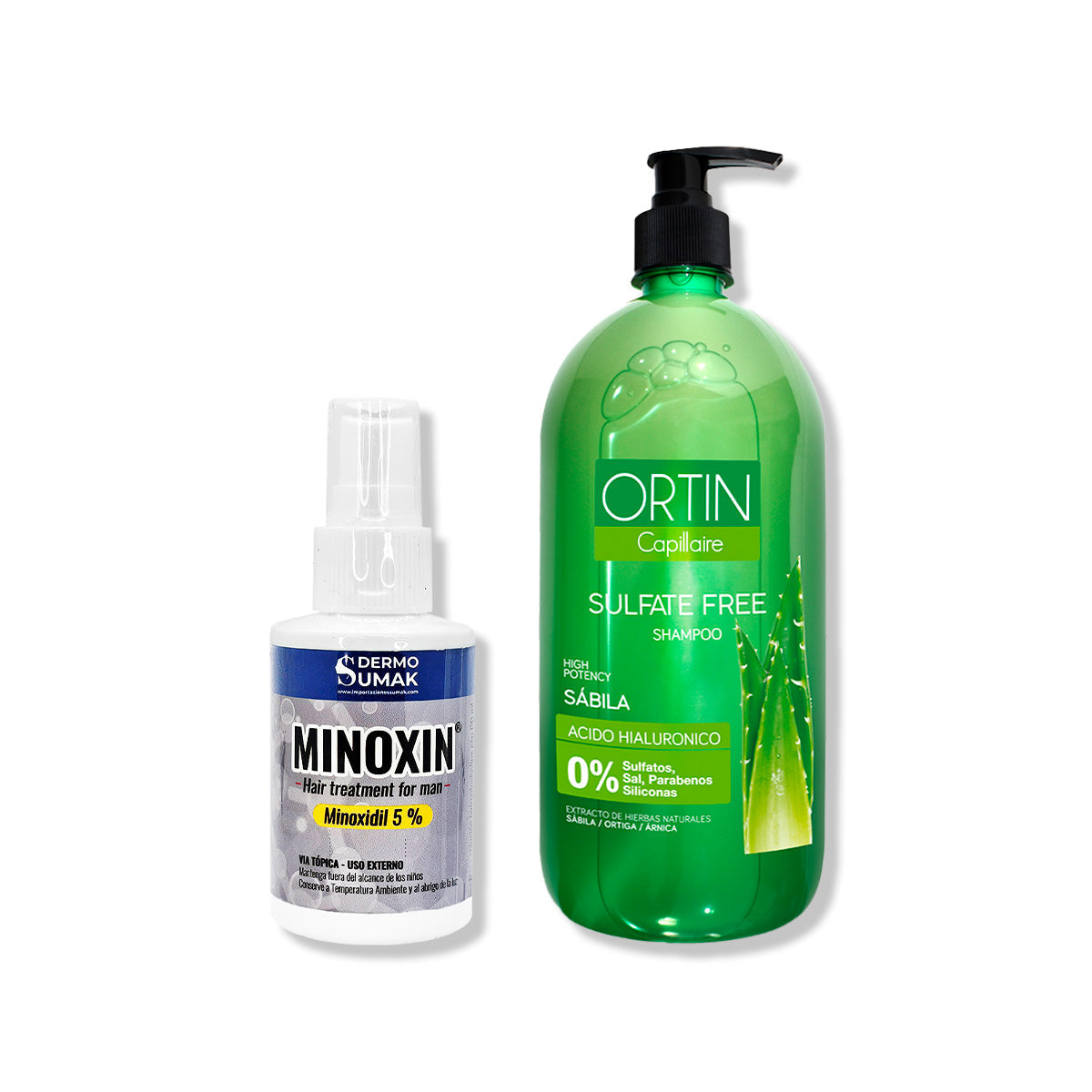 LOCIÓN MINOXIN 60ML + SHAMPOO ORTIN SÁBILA 1LT