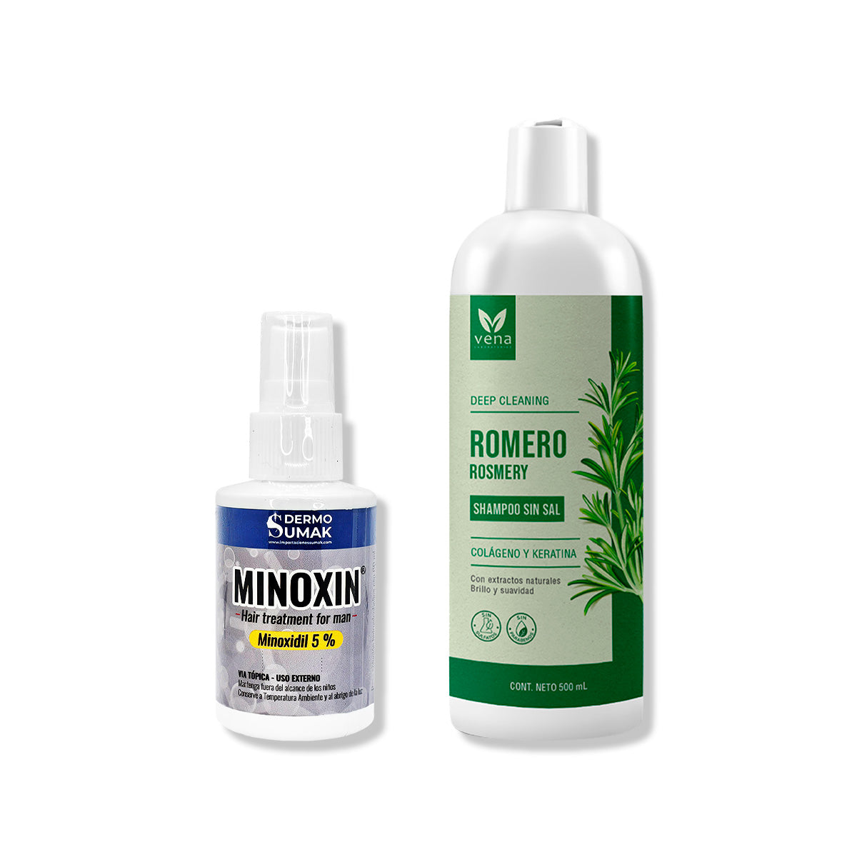 LOCIÓN MINOXIN 60ML + SHAMPOO ROMERO VENA 500ML