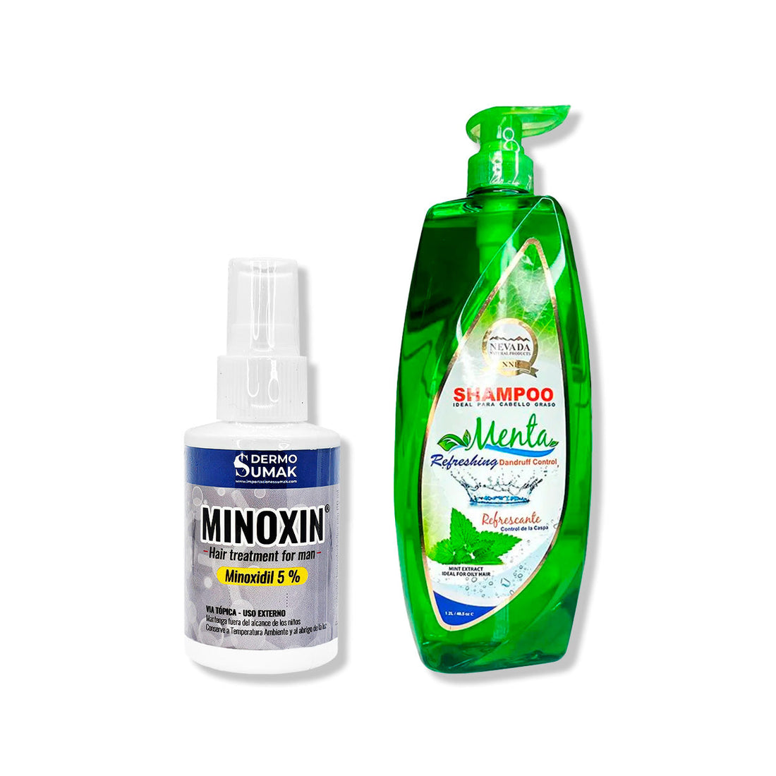 LOCIÓN MINOXIN 60ML + SHAMPOO EXTRACTO DE MENTA 1.2LT