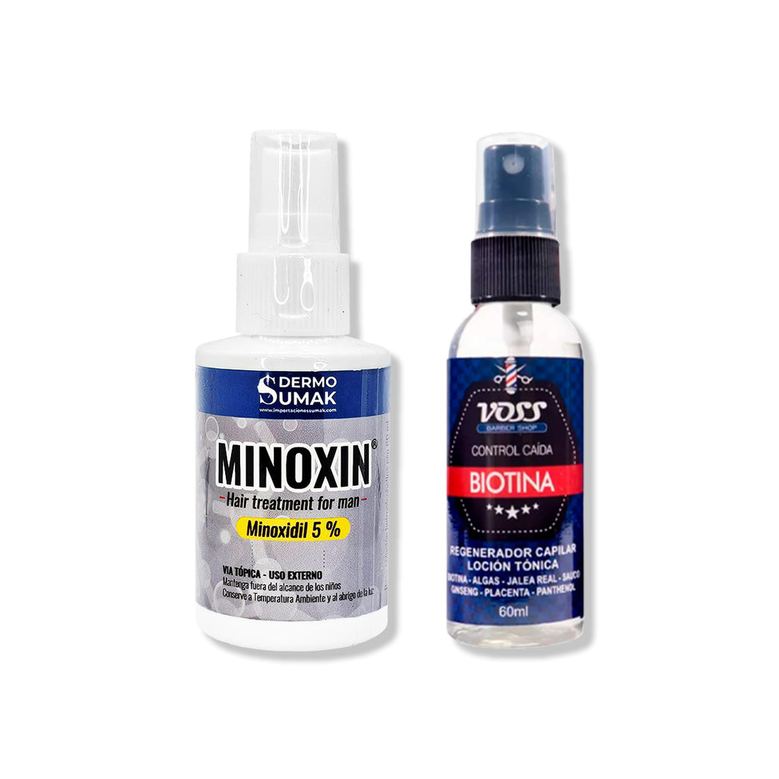 LOCIÓN MINOXIN 60ML + BIOTINA CONTROL DE CAIDA VOSS 60ML