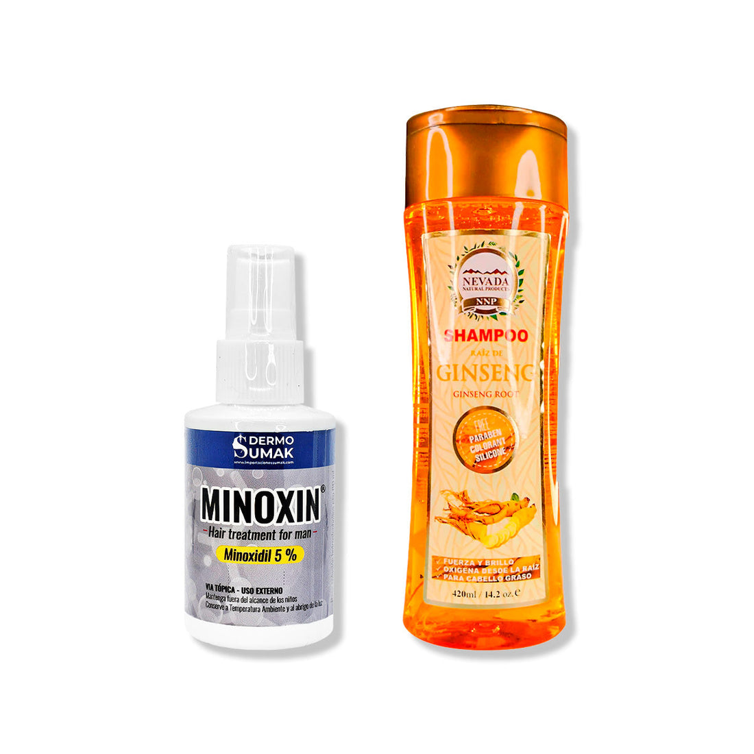 LOCIÓN MINOXIN 60ML + SHAMPOO RAIZ DE GINSENG 420ML