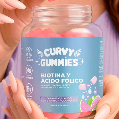 Biotina y Ácido Fólico 60 Gomitas - Curvy Gummies
