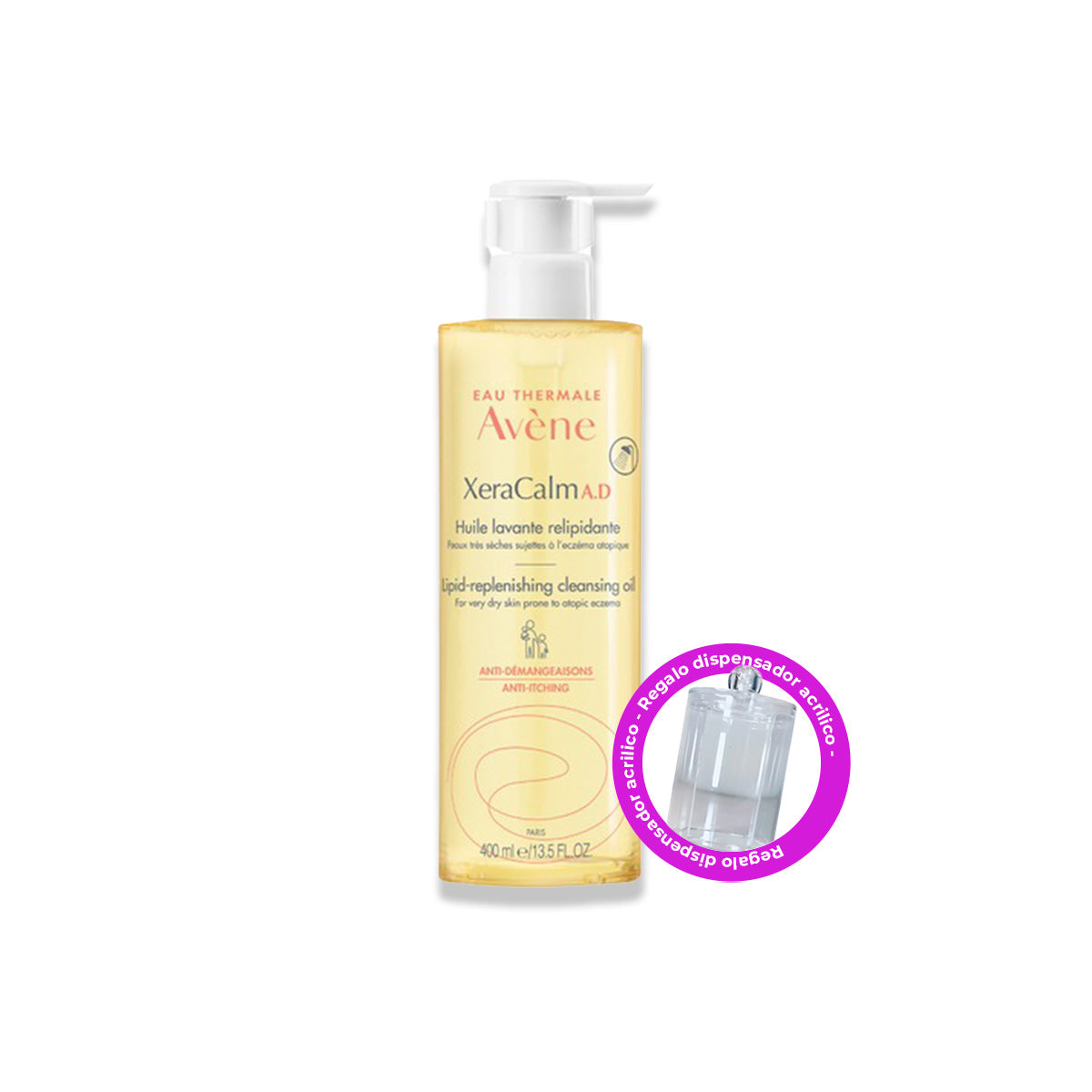Xeracalm a.d aceite limpiador relipidizante Avène 400ml + REGALO DISPENSADOR
