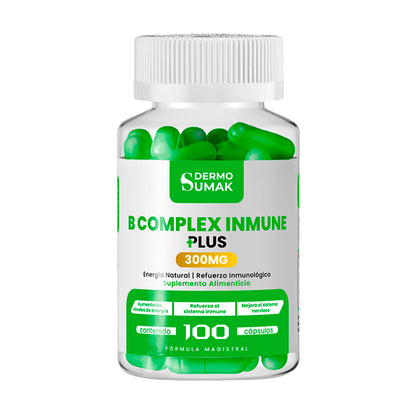DERMO SUMAK – SUPLEMENTO PARA ENERGÍA Y SISTEMA INMUNE – COMPLEJO B INMUNE – 100 CÁPSULAS + REGALO PASTILLERO