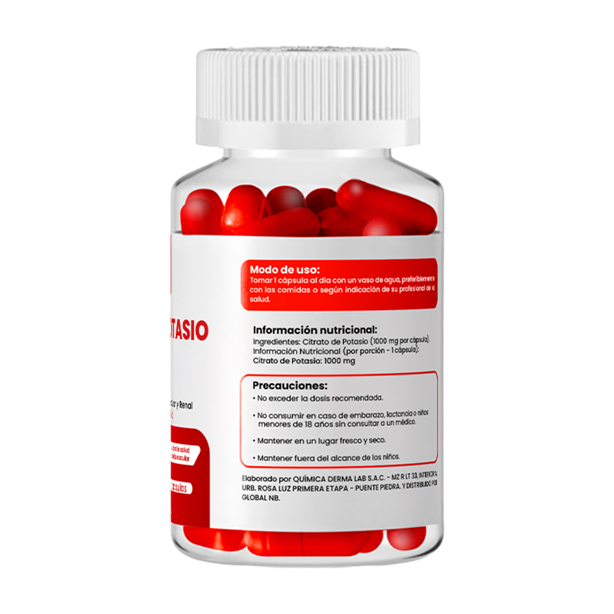 DERMO SUMAK – SUPLEMENTO DE MINERAL Y ELECTROLITOS – CITRATO DE POTASIO – 100 CÁPSULAS +  REGALO PASTILLERO