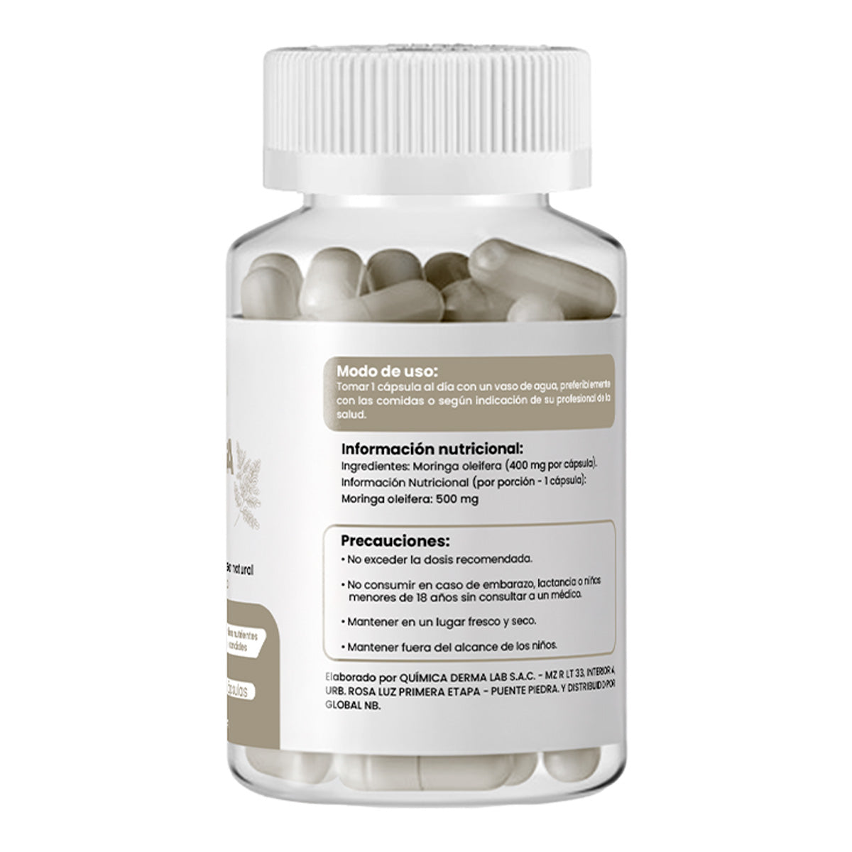 Moringa Plus+ 400mg Dermo Sumak +  REGALO PASTILLERO