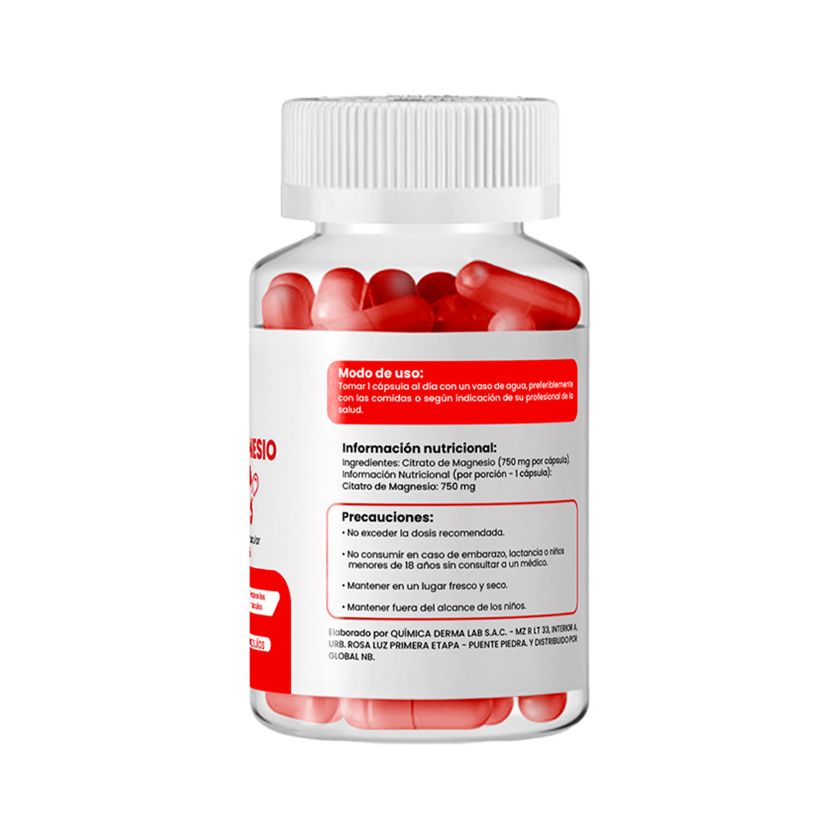 DERMO SUMAK – SUPLEMENTO PARA SALUD MUSCULAR Y NERVIOS – CITRATO DE MAGNESIO PLUS – 100 CÁPSULAS + REGALO PASTILLERO