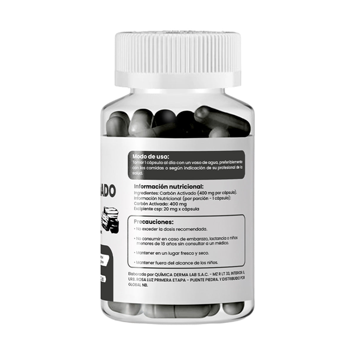 Carbon Activado Plus+ 400mg Dermo Sumak + REGALO PASTILLERO