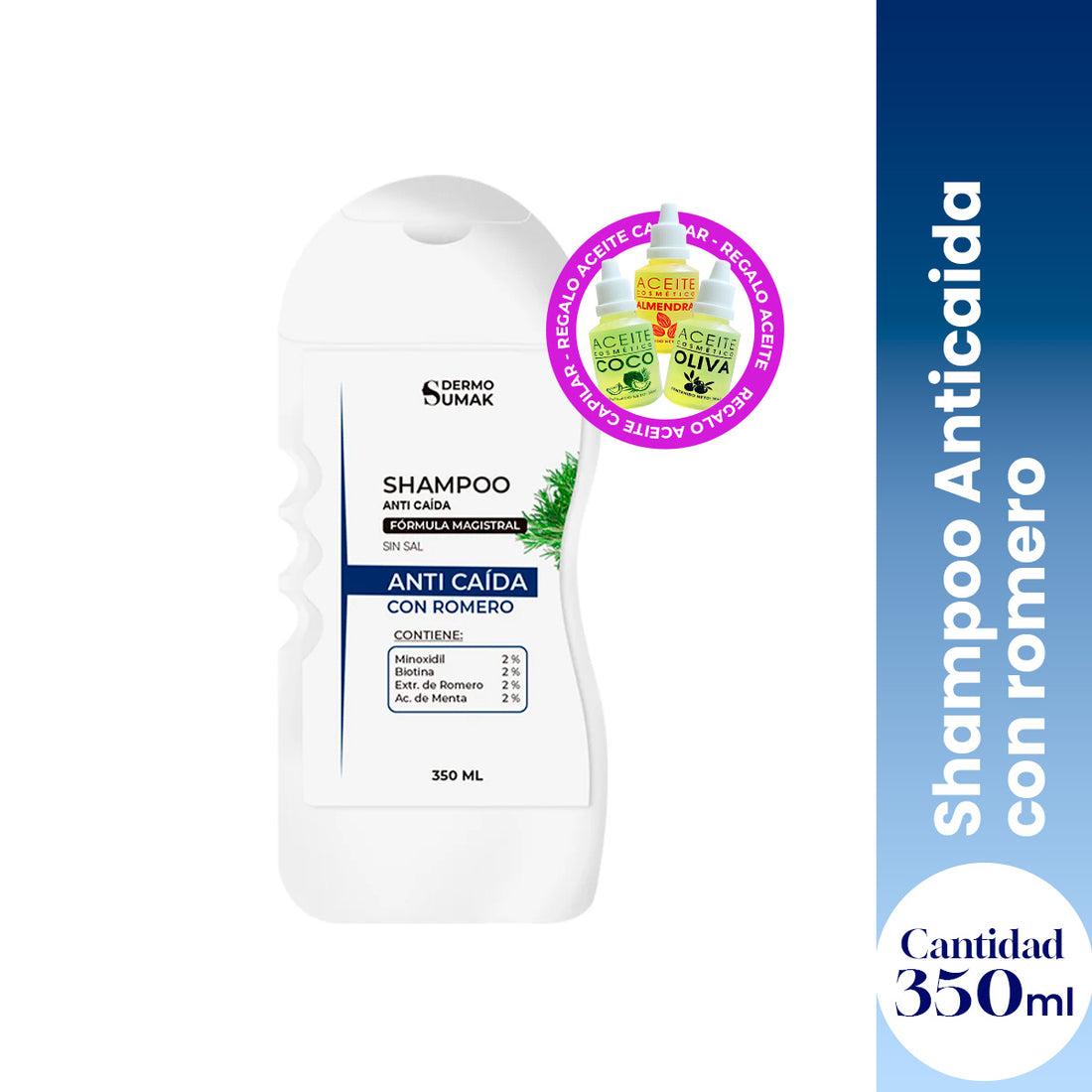 SHAMPOO ANTICAÍDA 350ML - Dermo Sumak + REGALO ACEITE CAPILAR