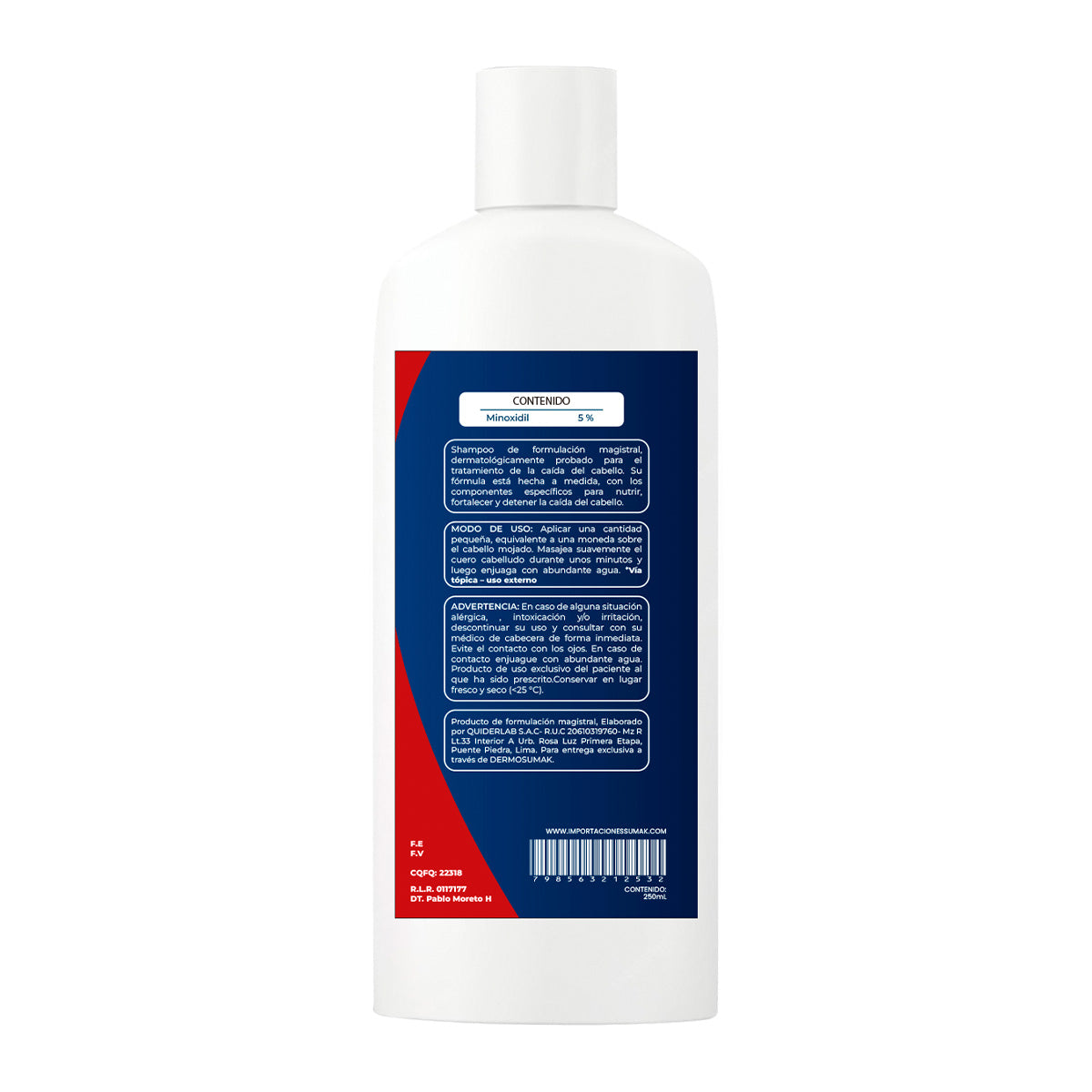 DERMO SUMAK – crecimiento capilar – SHAMPOO MINOXIDIL 5% 250ML