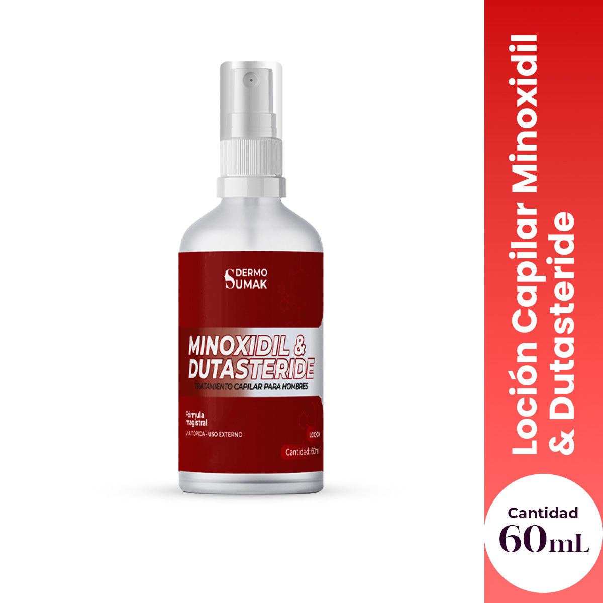 CYBER!! 🔥 Dermo Sumak – Loción Capilar Anticaída – Minoxidil 5% &amp; Dutasterida 0,5% – Tratamiento Intensivo 60ml