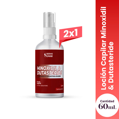 2X1 – Loción Capilar Anticaída – Minoxidil 5% & Dutasterida 0,5% 60ml – Dermo Sumak