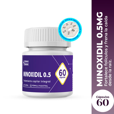 Minoxidil 0.5 Mg - 60 Capsulas Dermo Sumak + REGALO PASTILLERO