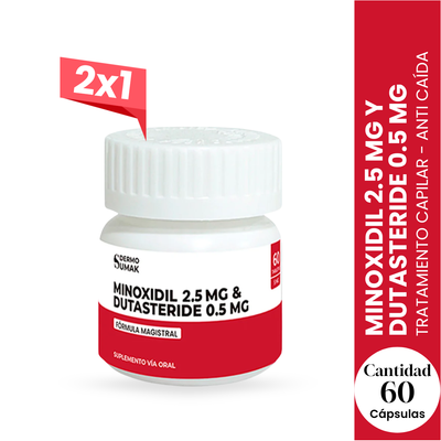 2X1 Minoxidil 2.5 mg & Dutasteride 0,5 mg x 60 caps - Dermo Sumak