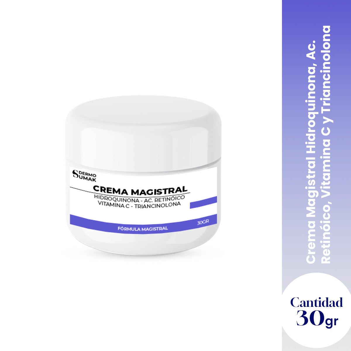 CREMA MAGISTRAL HIDROQUINONA 4% &amp; AC RETINOICO 0.025% &amp; VITAMINA C 2% &amp; TRIANCINOLONA 0.025% 30GR - DERMO SUMAK