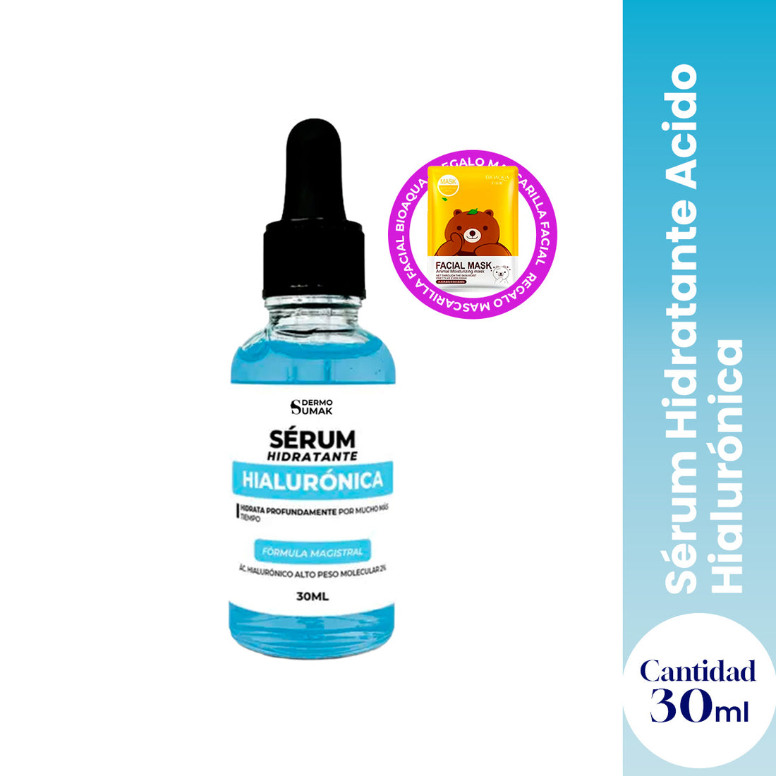 Sérum hidratante Acido Hialurónica 30 ml - Dermo Sumak + REGALO MASCARILLA
