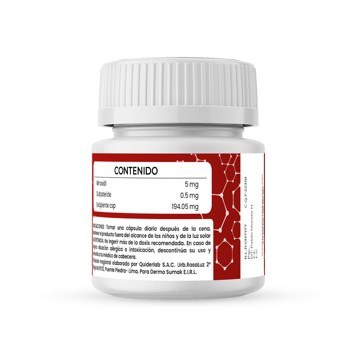 Minoxidil 5 mg &amp; Dutasteride 0.5 mg x 60 Cápsulas - Dermo Sumak + REGALO ALEATORIO