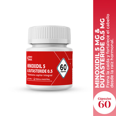 Minoxidil 5 mg & Dutasteride 0.5 mg x 60 Cápsulas - Dermo Sumak
