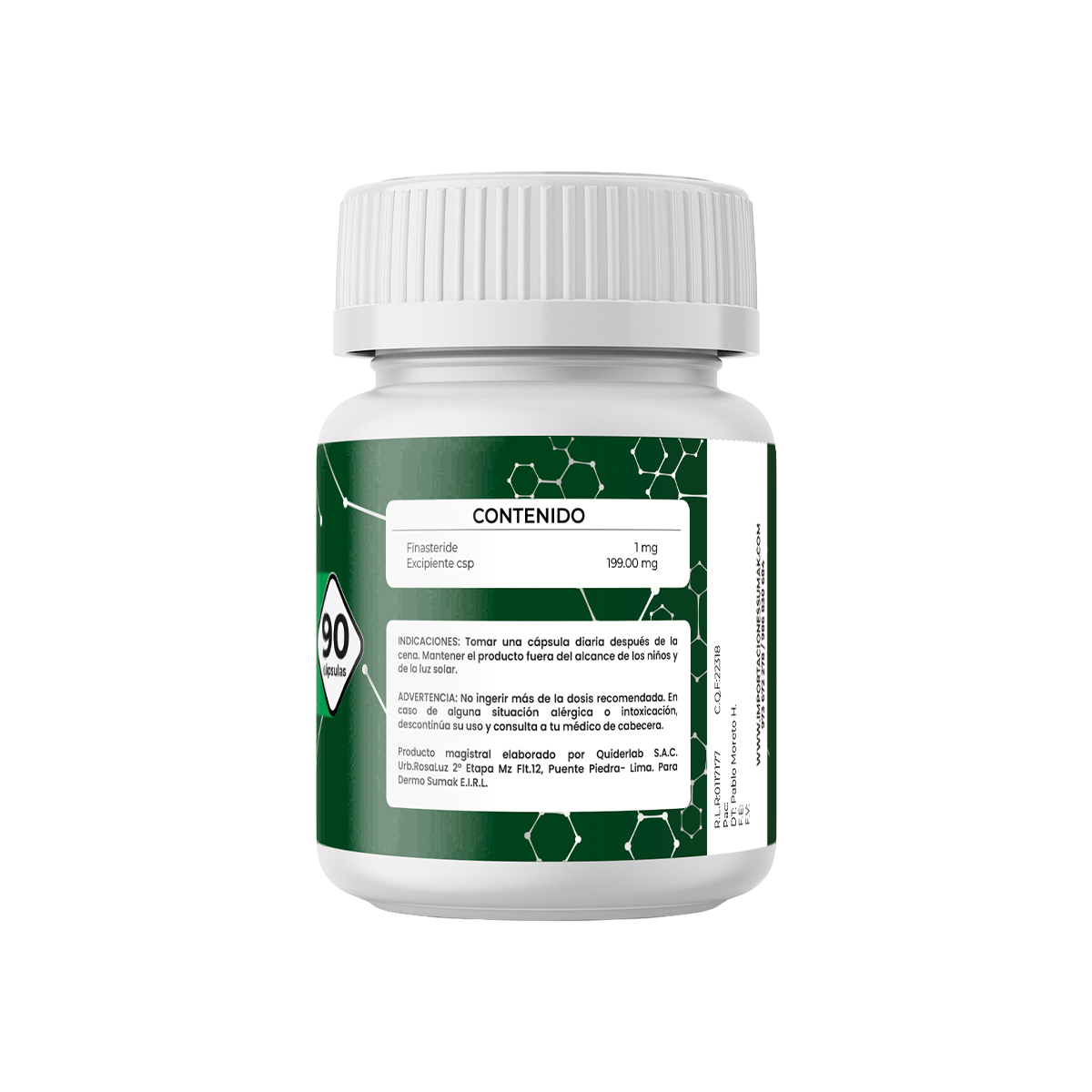 Finasteride 1 mg x 90 Cápsulas - Dermo Sumak