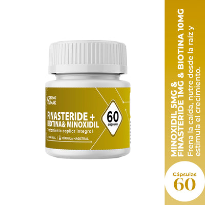 Finasteride 1 mg & Minoxidil 5 mg & Biotina 10 mg x 60 Cápsulas- Dermo Sumak