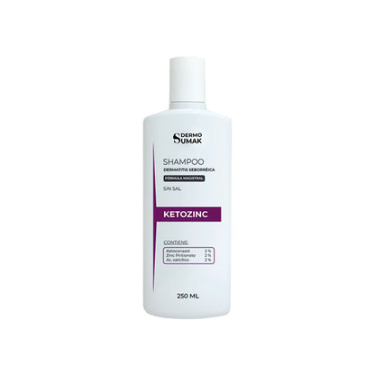 SHAMPOO KETOZINC CON  KETOCONAZOL SIN SAL 250ML - Dermo Sumak + REGALO ACEITE CAPILAR