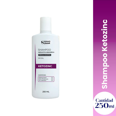 SHAMPOO KETOZINC CON  KETOCONAZOL SIN SAL 250ML - Dermo Sumak + REGALO ALEATORIO
